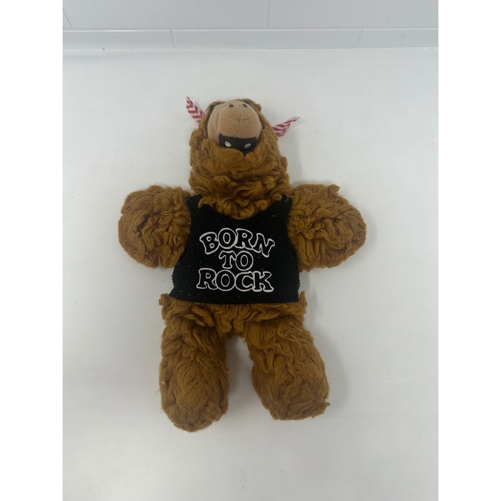 Vintage ALF Plush Hand Puppet Born To Rock 80s TV Show Alien 12 Inch Brown Fur